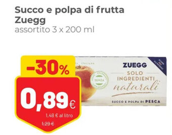 Coop Zuegg Succo e polpa di frutta assortito 3 x 200 ml offerta