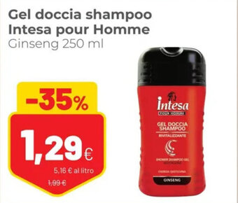 Coop Intesa pour Homme Gel doccia shampoo Ginseng 250 ml offerta