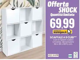 Eurospin Scaffale A 9 Cubi 90 x 30 x 90 h. cm. offerta