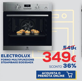 Euronics Electrolux Forno Multifunzione Steambake EOD3S40X offerta