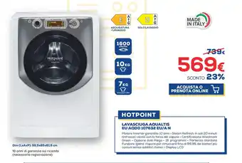 Euronics Hotpoint Lavasciuga Aqualtis EU AQDD 107632 EU/A N offerta