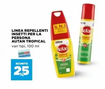Coop Autan Tropical Linea Repellenti Insetti Per La Persona vari tipi 100 ml offerta