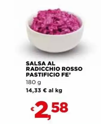 Coop Salsa Al Radicchio Rosso Pastificio Fe' 180 g offerta