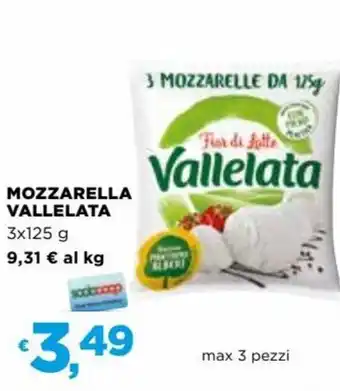 Coop Vallelata Mozzarella 3x125 g offerta