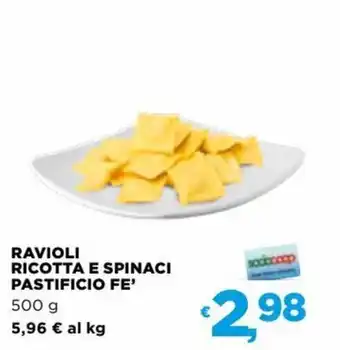 Coop Ravioli Ricotta e Spinaci Pastificio Fe' 500 g offerta
