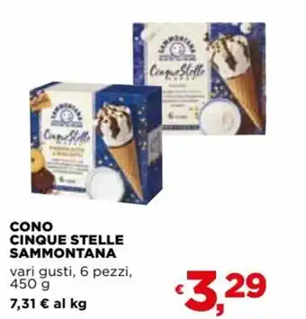 Coop Sammontana Cono Cinque Stelle vari gusti 6 pezzi 450 g offerta