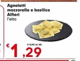 Eurospar Agnolotti mozzarella e basilico alfieri offerta