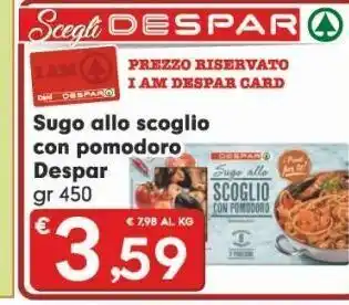 Eurospar Sugho allo scoglio con pomodoro despar offerta