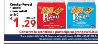 Eurospar Cracker pavesi salati/ non salati offerta