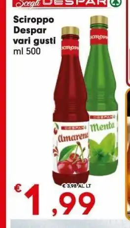 Eurospar Sciroppo despar vari gusti offerta