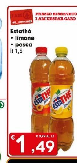 Eurospar Estathé limone / pesca offerta