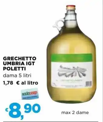 Coop Grechetto Umbria IGT Poletti dama 5 litri offerta