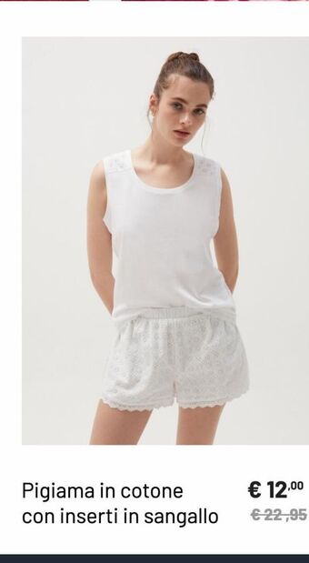 OVS Pigiama in cotone con inserti in sangalio offerta