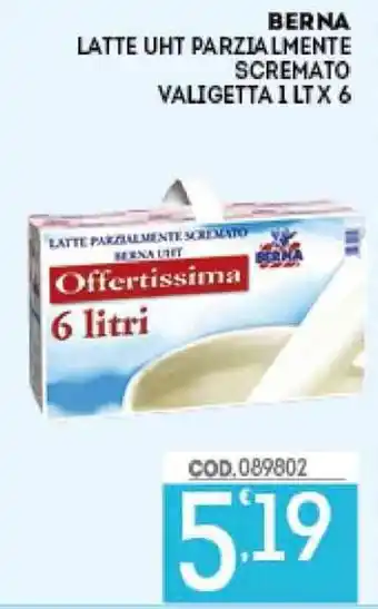 Berna Latte UHT Parzialmente Scremato Valigetta 1 Lt x 6