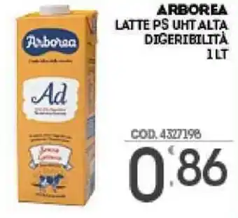 Eurocash Arborea Latte PS UHT Alta Digeribilità 1 lt offerta