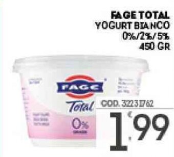 Eurocash Fage Total Yogurt Bianco 0%/2%/5% 450 gr offerta