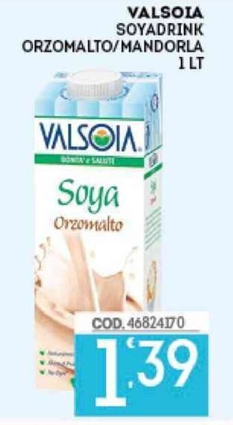 Eurocash Valsoia Soyadrink Orzomalto/Mandorla 1 lt offerta