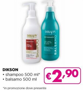 Acqua & Sapone Dikson Shampoo 500 ml, Balsamo 500 ml offerta