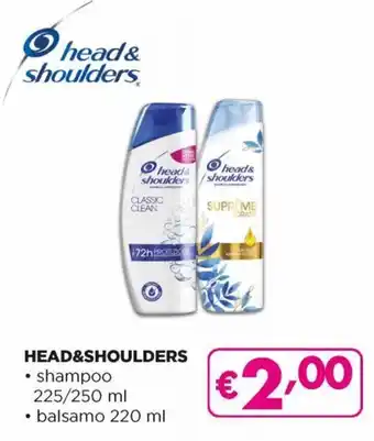 Acqua & Sapone Head & Shoulders Shampoo 225/250 ml, Balsamo 220 ml offerta