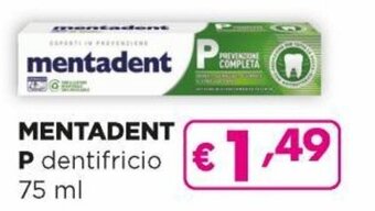 Acqua & Sapone Mentadent P Dentifricio 75 ml offerta