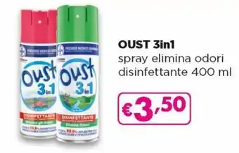 Acqua & Sapone Oust 3in1 Spray Elimina Odori Disinfettante 400 ml offerta