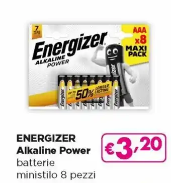 Acqua & Sapone Energizer Alkaline Power Batterie Ministilo 8 Pezzi offerta
