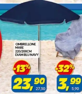 Risparmio Casa Ombrellone Mare 220/200 cm diam blu navy offerta