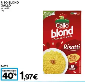 Coop Gallo Riso Blond Per Risotti 1 kg offerta