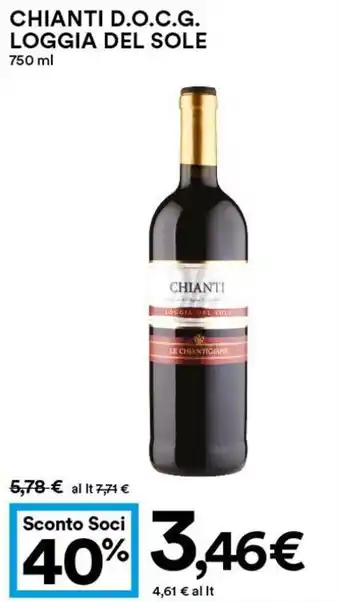 Coop Loggia del Sole Chianti D.O.C.G. 750 ml offerta