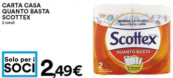 Coop Scottex Carta Casa Quanto Basta 2 Rotoli offerta