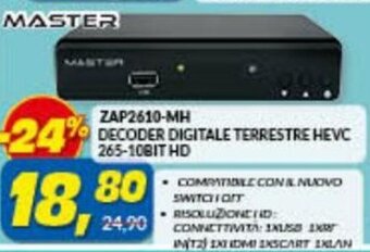 Risparmio Casa Master ZAP2610-MH Decoder Digitale Terrestre Hevc 265-10BIT HD offerta