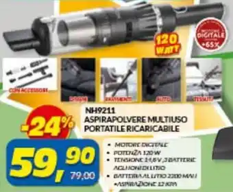 Risparmio Casa NH9211 Aspirapolvere Multiuso portatile Ricaricabile offerta
