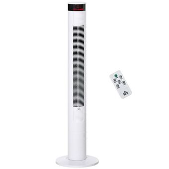 Ventilatore a colonna a 3 velocitã  con timer pannello led e telecomando bianco