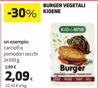 Ipercoop Burger vegetali kioene offerta