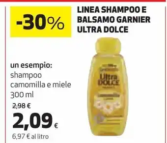 Ipercoop Linea shampoo e balsamo garnier ultra dolce offerta