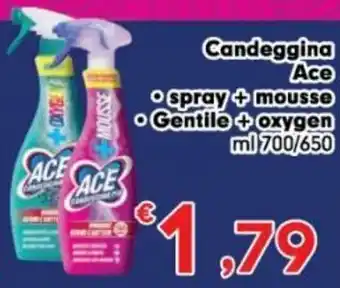 Eurospar Ace Candeggina spray + mousse / Gentile + oxygen ml 700/650 offerta