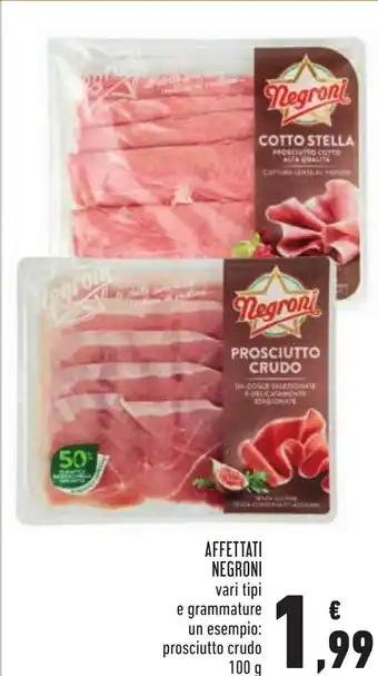 Conad Negroni Affettati vari tipi 100 g offerta