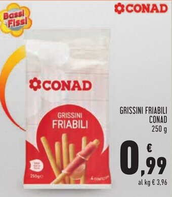 Conad Conad Grissini Friabili 250 g offerta