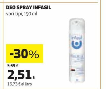 Ipercoop Deo spray infasil offerta