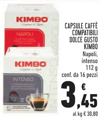 Conad Kimbo capsule caffè compatibili dolce gusto 112 g 16 pezzi offerta