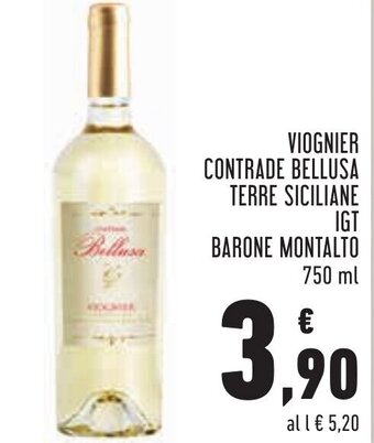 Conad Viognier Contrade Bellusa Terre Siciliane Igt Barone Montalto 750 ml offerta