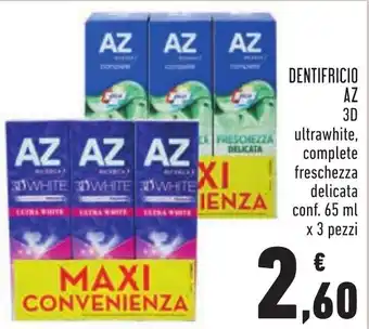 Conad AZ 3D Dentifricio 65 ml x 3 pezzi offerta