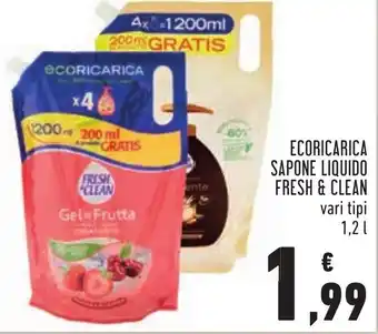 Conad Fresh & Clean Ecoricarica Sapone liquido 1,2 l offerta