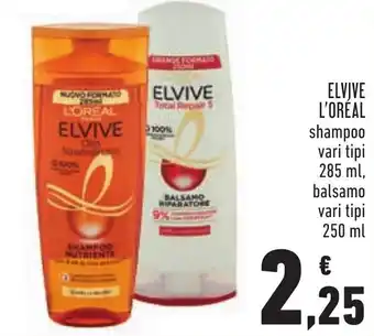 Conad L'Oréal Elvive 285 ml/250 ml offerta