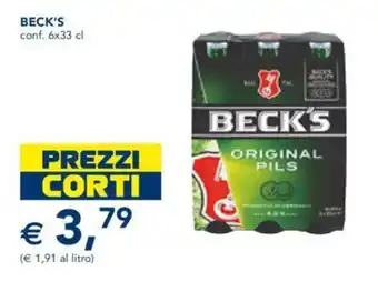 Esselunga Beck's Birra 6x33 cl offerta