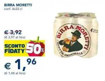 Esselunga Moretti Birra 4x33 cl offerta