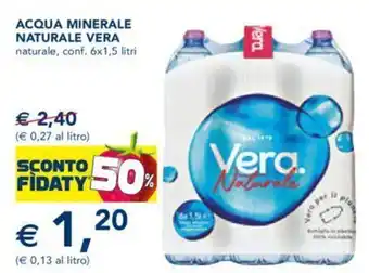 Esselunga Vera Acqua Minerale Naturale 6x1,5 litri offerta