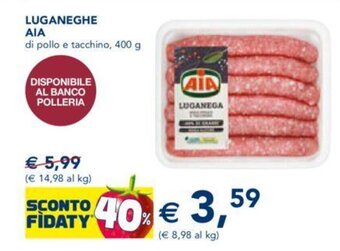 Esselunga Aia Luganeghe 400 g offerta