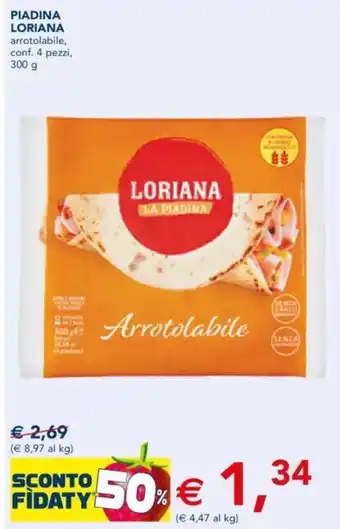 Esselunga Loriana Piadina 4 pezzi, 300 g offerta