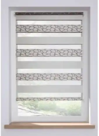Tenda a rullo doppia oscurante con fantasia jacquard